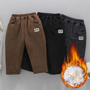 子 3宝宝外穿一条过冬三层夹棉6儿童裤 男童灯芯绒棉裤 加绒加厚冬季