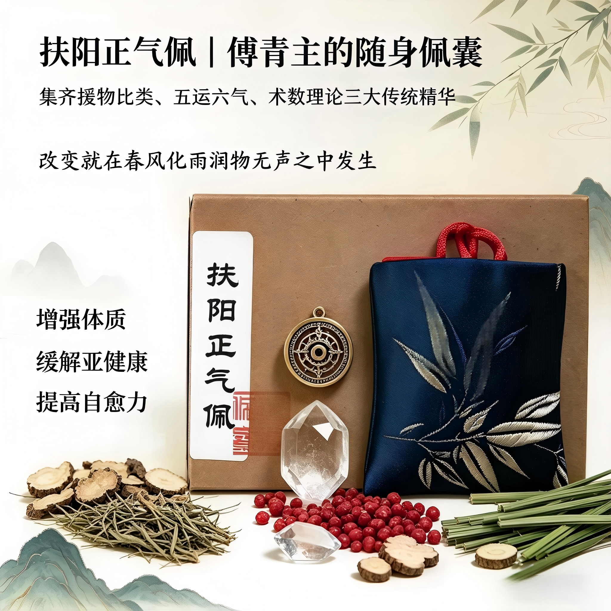 【定制扶阳正气佩】傅青主佩囊香囊荷包天地冲和养正固本传统术数
