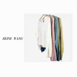 REINE WANG 慵懒风宽松圆领套头针织衫