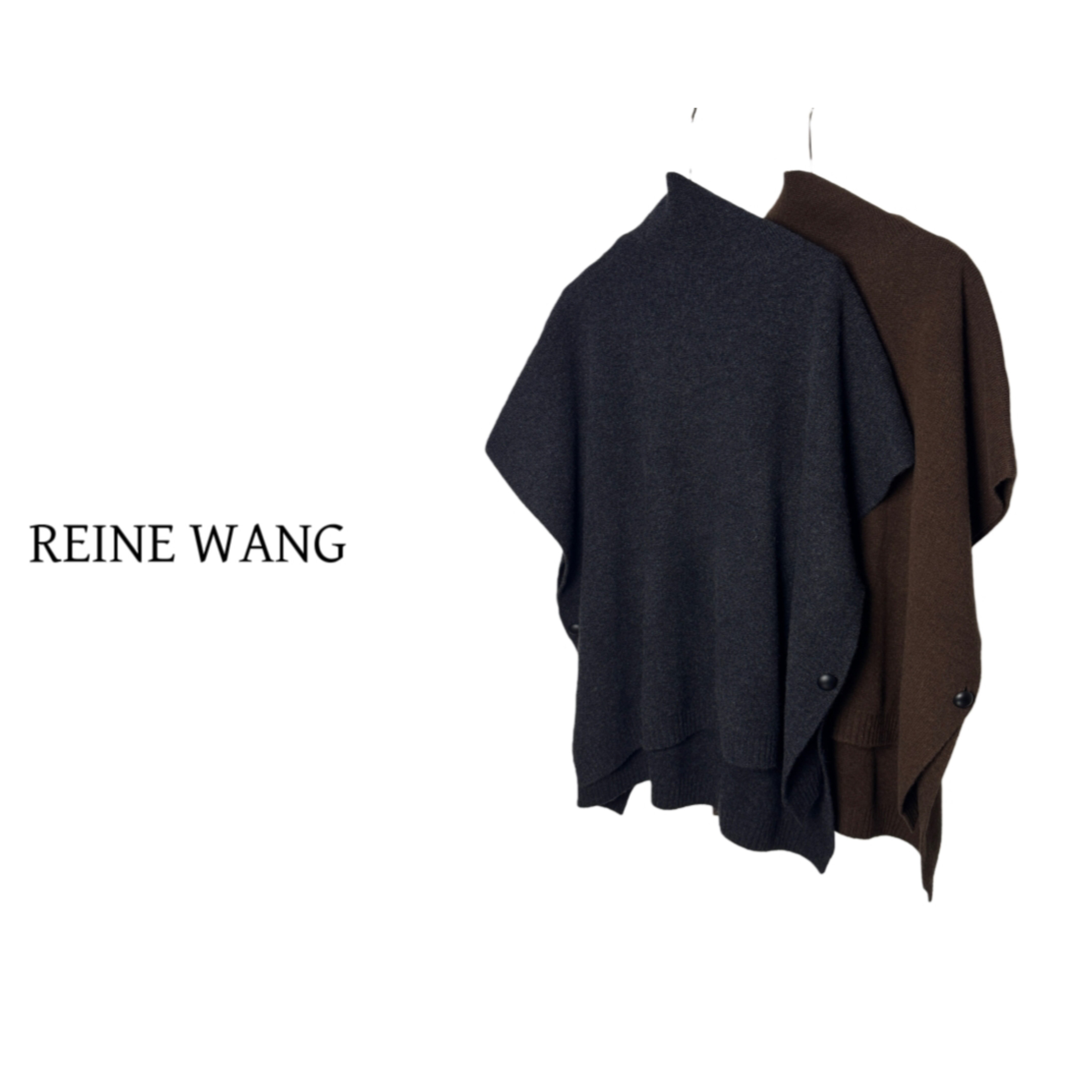 REINEWANG 极简高级感气质百搭宽松显瘦斗篷针织衫上衣 马甲 毛衣