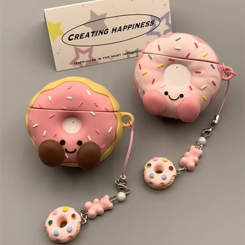 jellycat少女粉色甜甜圈适用苹果无线蓝牙airpodspro三代耳机套airpods1/2代硅胶4代软壳3代保护套pro2代防摔