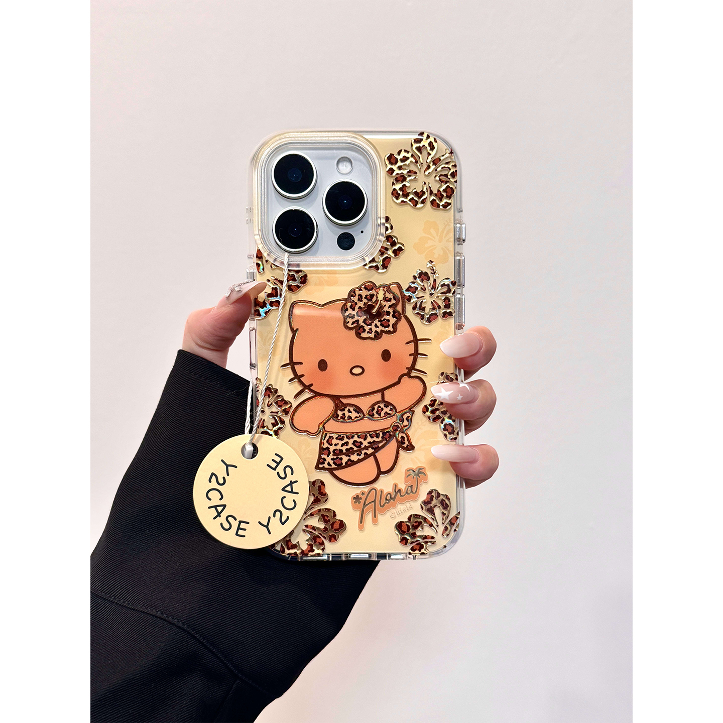 新款黑皮豹纹泳裙Kitty猫适用iphone15promax手机壳小众苹果16新款14pro女款13promax全包15防摔16Pro软13Pro