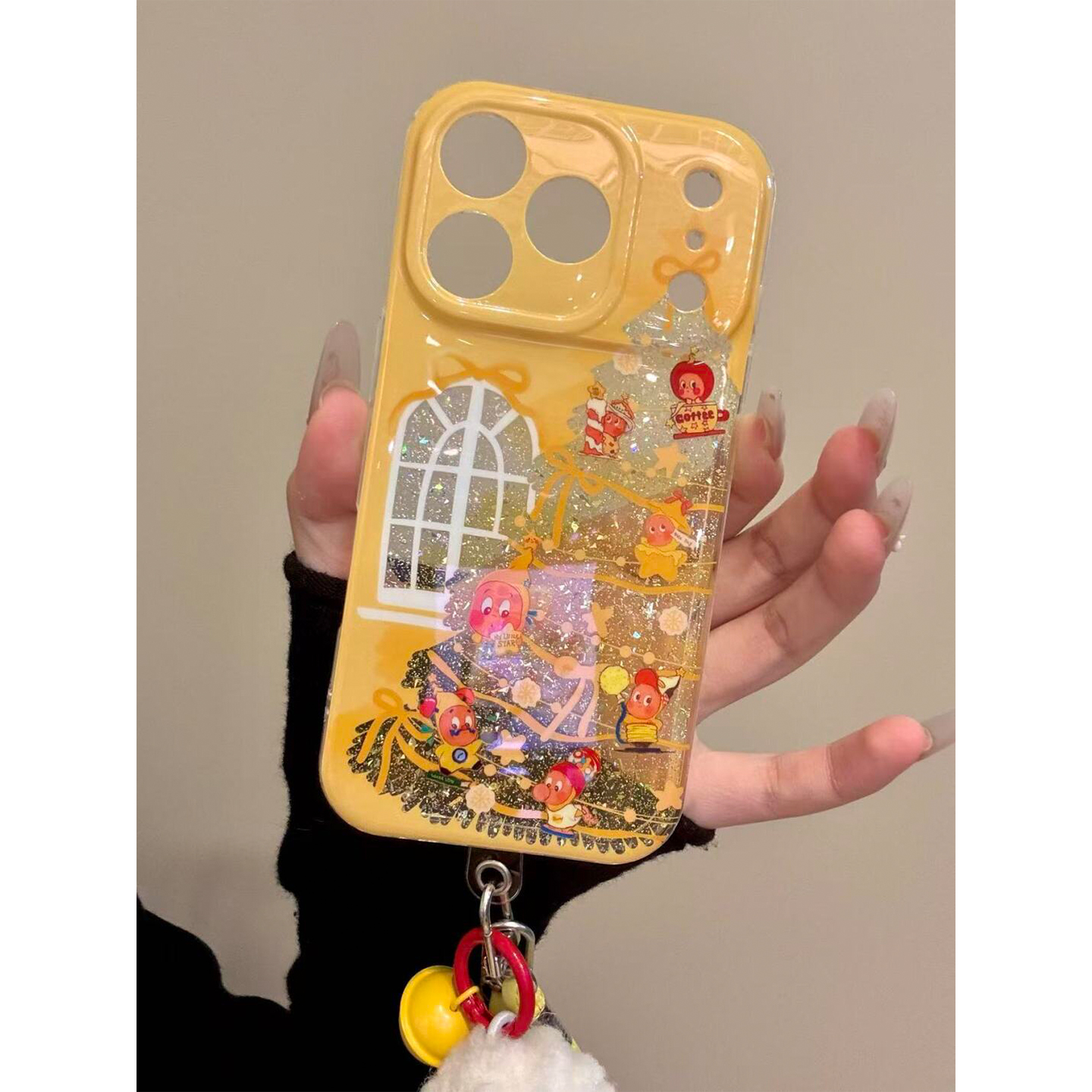 闪粉窗台可爱星星人圣诞树适用iPhone17promax手机壳硬苹果17新款16pro全包14防摔15pm女款17pro超好看16独特