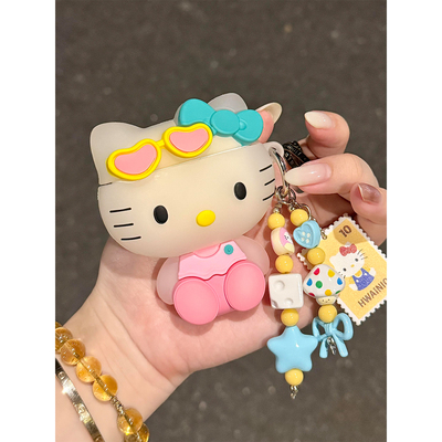 趣味可爱变色黑皮猫咪防尘塞适用AirPods4代耳机壳Pro3苹果蓝牙AirPodsPro2代软1/2代硅胶3代防摔Pro二代女款