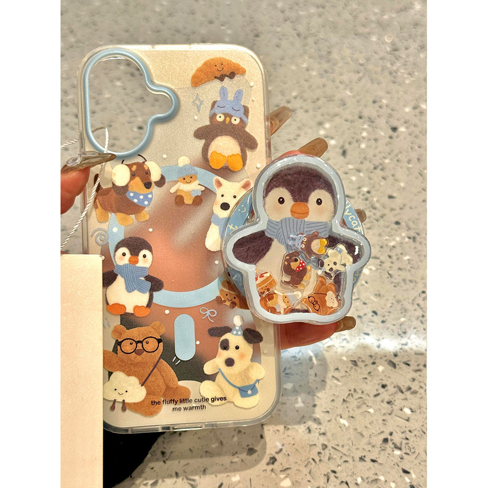 jellycat可爱企鹅腊肠狗摇摇乐支架适用iphone15promax手机壳苹果16女14pro防摔13promax个性15全包16磨砂软