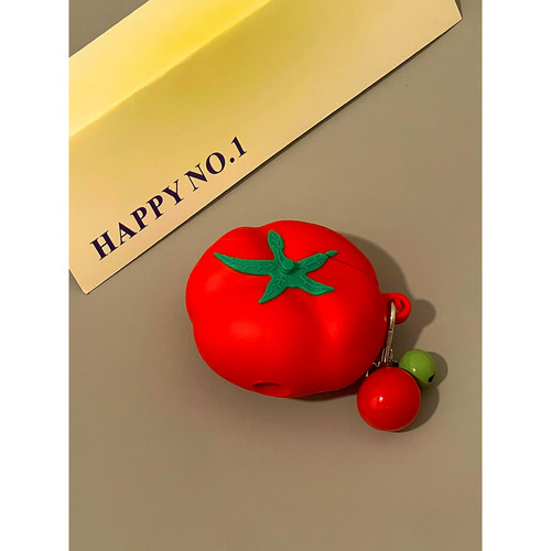 韩系创意趣味番茄适用苹果无线蓝牙AirPods4代耳机壳降噪AirPodsPro三代软AirPods1/2硅胶3代防摔pro2代男女