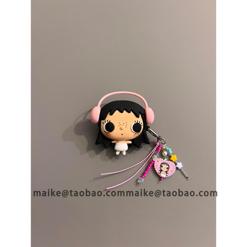 超萌可爱卡通戴耳机小玉适用AirPods4代耳机壳苹果AirPodsPro3代无线蓝牙1/2/3代软硅胶Pro2代防摔Pro三代女