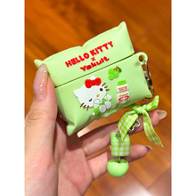 薄荷绿可爱养乐多Kitty猫枕头适用苹果无线蓝牙AirPodsPro耳机壳AirPods4代女款AirPods1/2软硅胶3代防摔Pro2