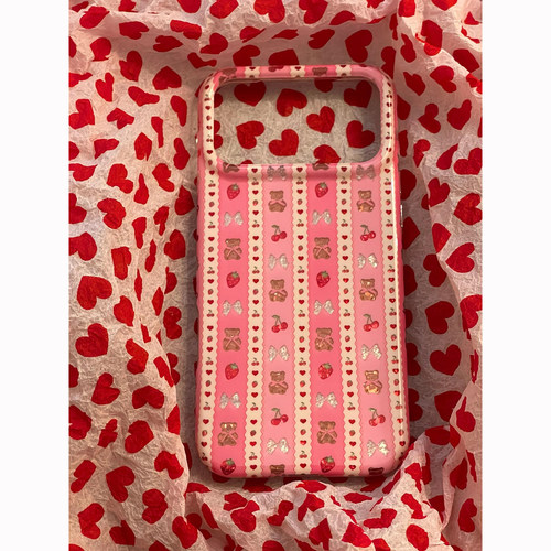 复古少女洛丽塔风草莓小熊樱桃适用iPhone18promax手机壳苹果18Pro新款15全包16pm防摔17女款17Pro小众巨好看