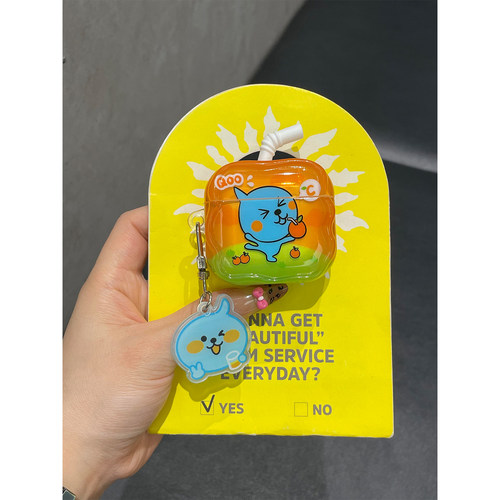 卡通可爱立体吸管酷儿适用AirPodsPro三代耳机壳苹果蓝牙AirPods4代软Pro2代硅胶1/2代防摔3代保护套Pro二代