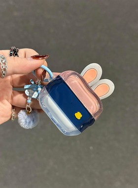 卡通疯狂动物城立体耳朵尼克朱迪适用AirPods4代耳机壳苹果AirPodsPro3代蓝牙1/2/3代软硅胶Pro2防摔Pro三代