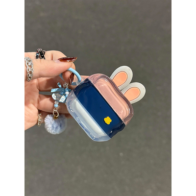 卡通疯狂动物城立体耳朵尼克朱迪适用AirPods4代耳机壳苹果AirPodsPro3代蓝牙1/2/3代软硅胶Pro2防摔Pro三代