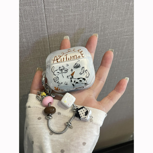 抽象涂鸦可爱猫咪狗狗适用AirPods5代耳机壳4代苹果AirPodsPro3代蓝牙1/2/3代软硅胶Pro2防摔保护套Pro三代女