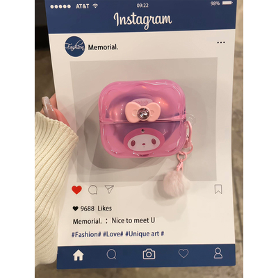 可爱美乐蒂Kitty猫适用华为freeclip二代耳机壳蓝牙耳夹freebudsse2/se3防摔Pro3/Pro4保护套5i/6i/7i女款壳