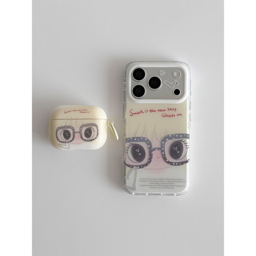 呆萌可爱戴眼镜野有上秋少女适用iPhone17promax手机壳苹果16Pro新款全包16pm防摔17女款17Pro独特超好看15pm