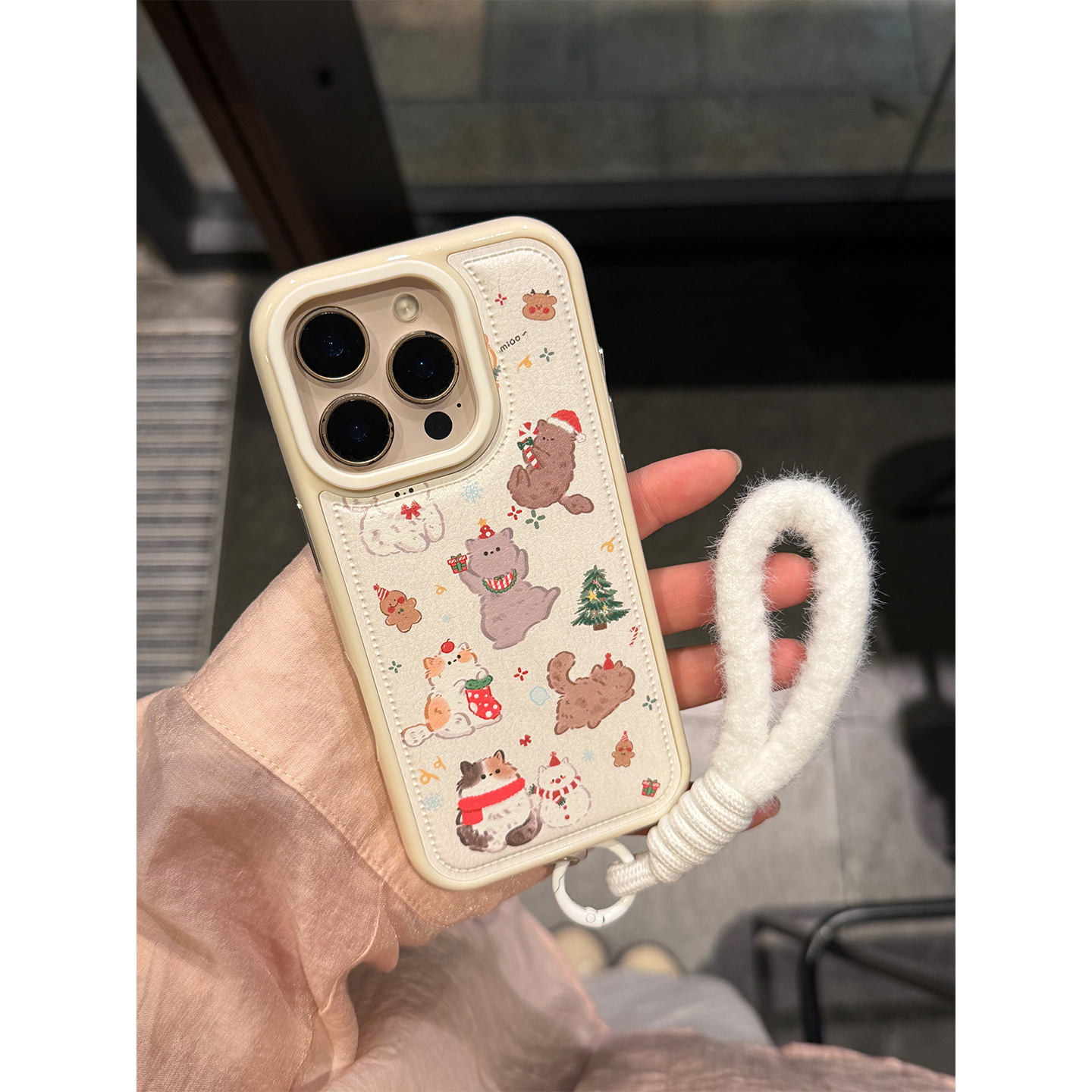 秋冬皮革可爱圣诞树姜饼人猫咪适用iPhone17promax手机壳苹果17新款16pro全包14防摔15pm女款17pro超好看独特