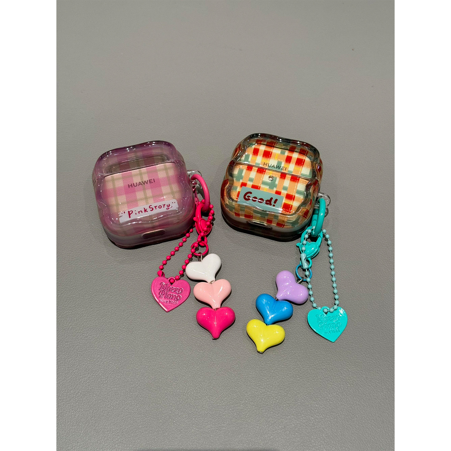 新款日韩彩色格纹拼接适用华为freeclip二代耳机壳耳夹freebudsse2防摔Pro3/Pro4保护5i/6i/7i女款se3果冻色