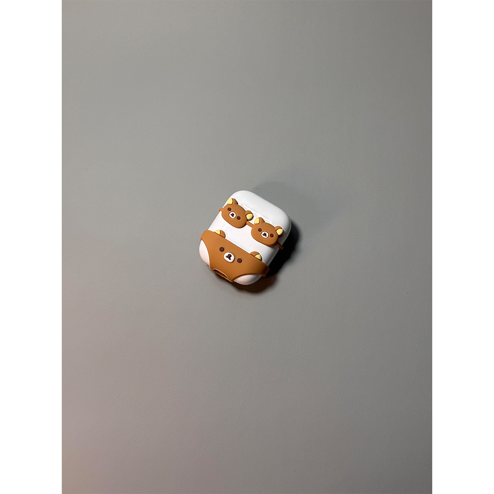 创意可爱趣味比基尼轻松熊适用苹果无线蓝牙AirPodsPro耳机壳软AirPods4代女款AirPods1/2硅胶3代防摔Pro2代