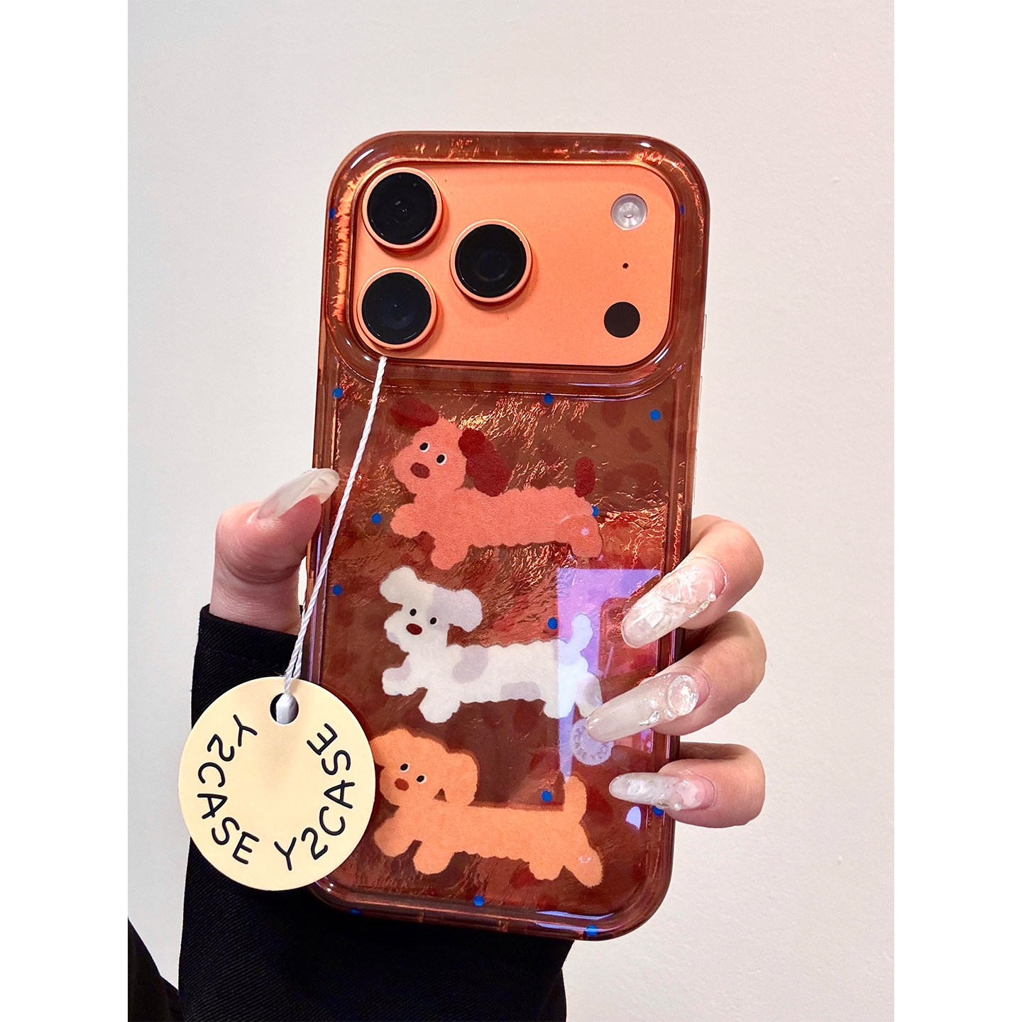 复古秋冬可爱豹纹腊肠狗适用iPhone17promax手机壳亚克力苹果17新款16pro全包14防摔15pm女款17pro超好看独特