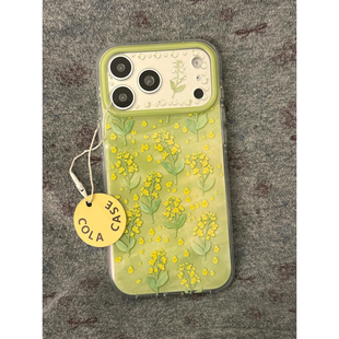 韩系春夏绿荫多巴胺油菜花适用iPhone17promax手机壳软苹果16Pro新款全包16pm防摔17女款17Pro独特超好看15pm