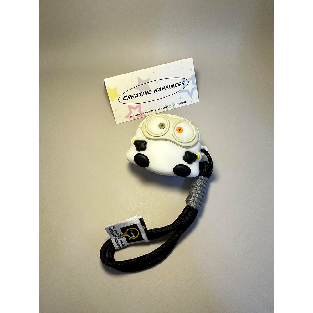 趣味可爱白色幽灵小黄人适用苹果无线蓝牙AirPodsPro耳机壳4代软AirPods1/2硅胶AirPods3保护套Pro2代防摔女