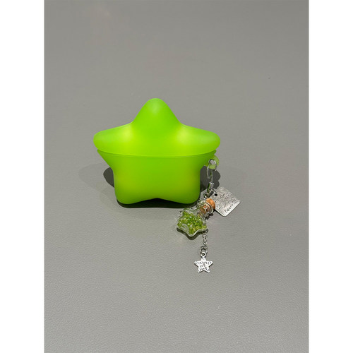 多巴胺荧光绿色立体星星适用AirPods4代耳机壳苹果无线蓝牙AirPodsPro三代软1/2/3代硅胶Pro2代女款Pro3代套