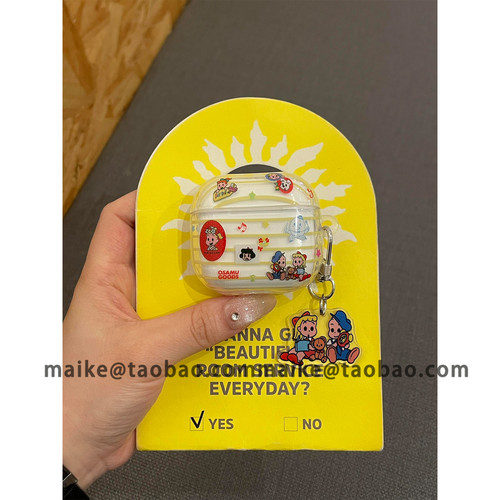 日韩条纹涂鸦原田治人物适用AirPods4代耳机壳苹果AirPodsPro3代蓝牙1/2/3代软硅胶Pro2代防摔套Pro三代保护