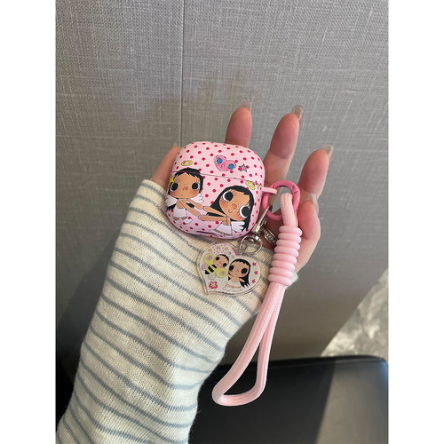 磨砂可爱卡通女孩手牵手小玉适用华为freeclip2代耳机壳软freeclip耳夹保护套6i女款se2/se3防摔耳夹二代新款