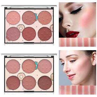 MISS ROSE 6colors Matte Shimmer Blush Palette 6色腮红盘