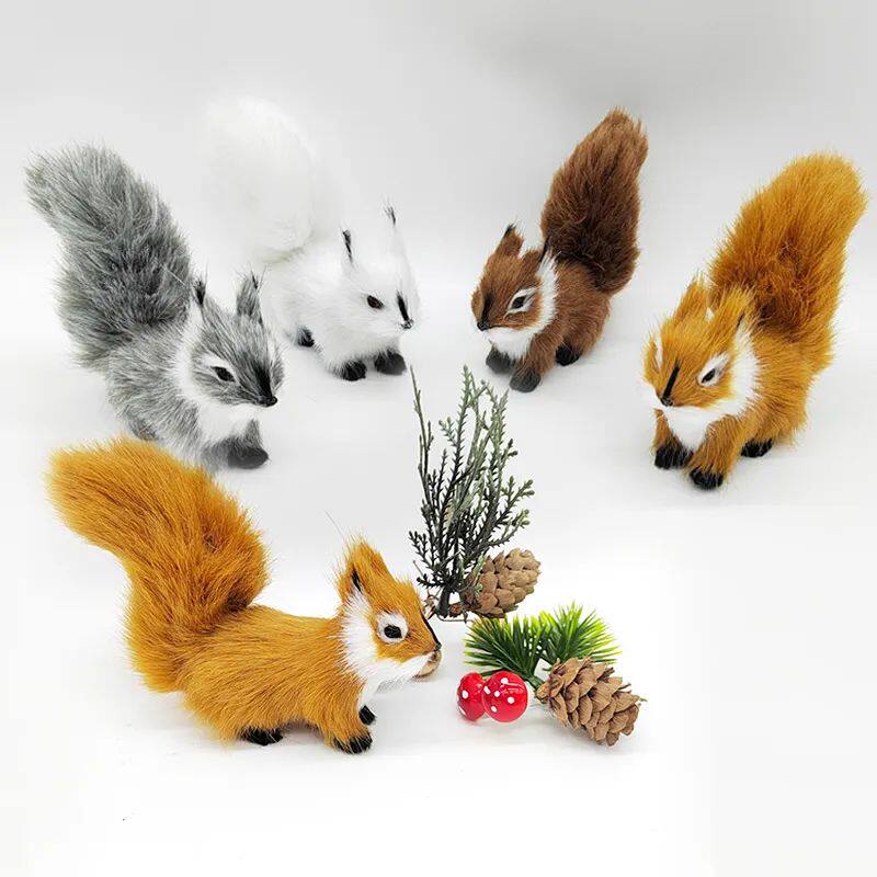 Simulation Squirrel Animal Figurines Miniatures Artificial