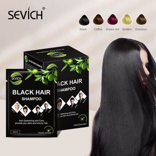 Sevich 10 pcs/lot Instant Black Hair Shampoo Make Grey and W