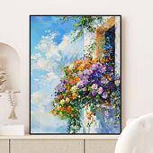 可定制数字油画DIY填充填色画画手绘油彩画花卉涂色抽象装 饰画