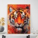 diy数字油画高级霸气老虎装 饰画零基础手绘丙烯画填充填色油彩画