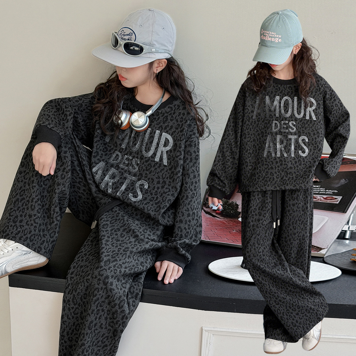 女童春装卫衣套装时髦2026新款中大童女孩春秋季上衣阔腿裤两件套,童装/婴儿装/亲子装,套装,淘宝优惠券,粉丝福利购,淘宝优惠卷