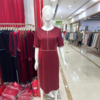 喜妈妈中长款连衣裙敬酒礼服