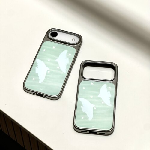《薄荷星飞》Okey简约银框星星飞鸟适用iPhone17苹果17pro手机壳