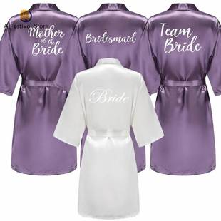 Bathrobe Bride Satin-Silk Robe Women Bridal Party Sister Tea