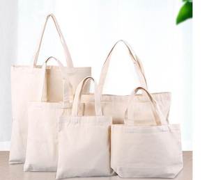 1X Canvas Eco Natural Plain Cotton Shopper Shoulder Tote Bag
