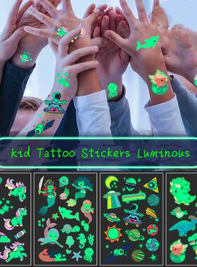 Tattoo Stickers Luminous Child Kid Temporary Fake Tattoos Gl
