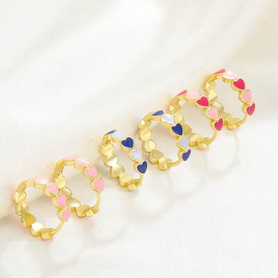 Cross border Colorful Love Earrings Women heart Earring 耳环