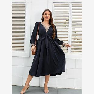 size women 宽松大码 Autumn 长裙 dresses plus long 2022 casual