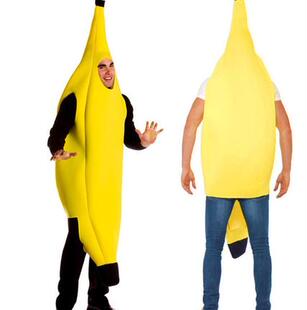 Cos Adult Banana Costume Funny Fruit Fancy Dress Halloween