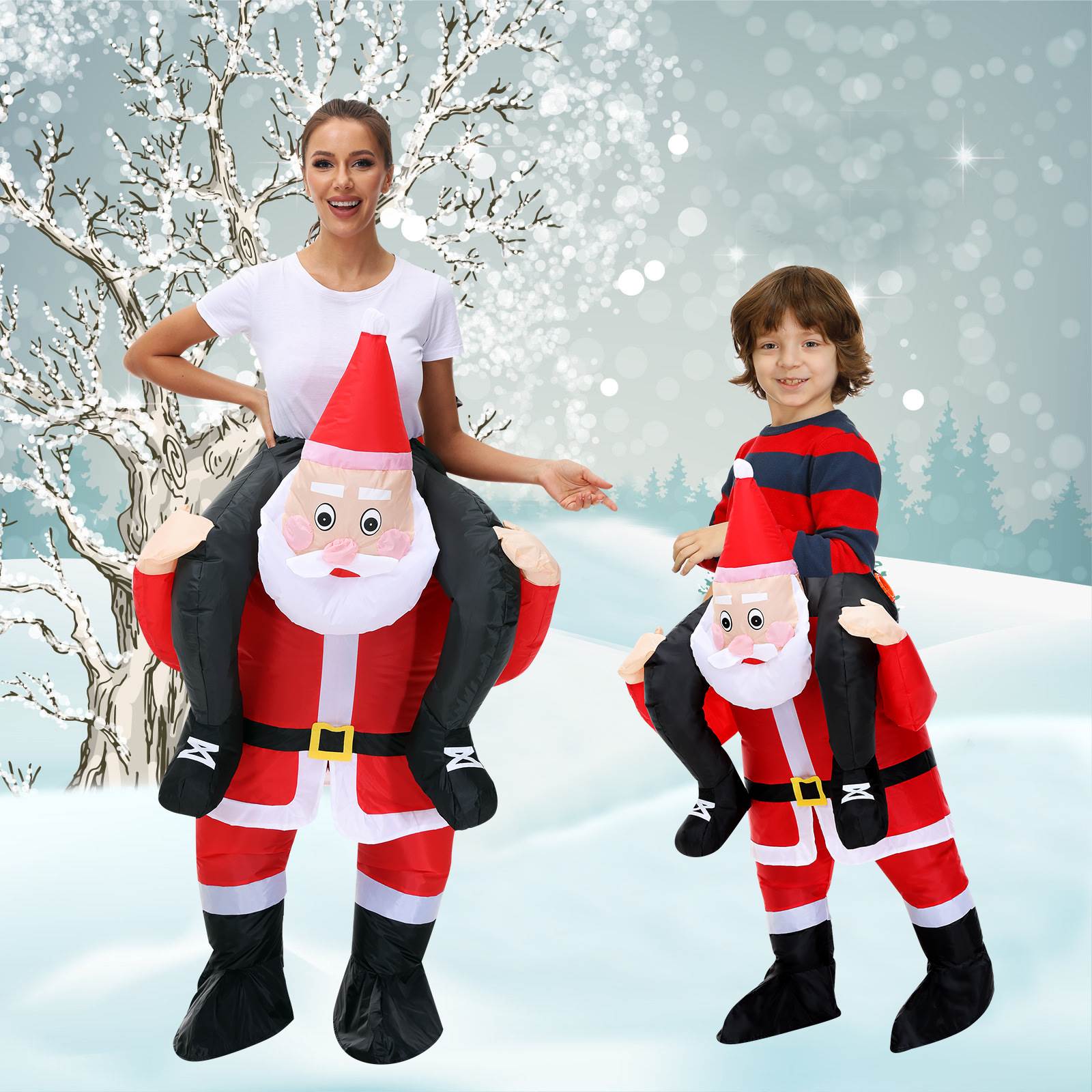 Christmas inflatable suit cycling Santa Claus clothing服装