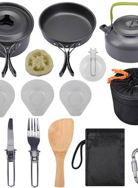 Outdoor Camping Cookware Kit Aluminum Cooking Pots Set Wa