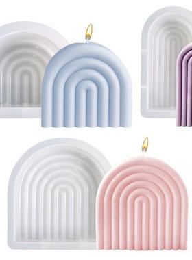 DIY Rainbow Arch Candle Making Silicone Mold Handmade Geomet
