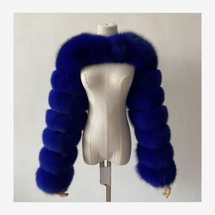 外贸欧美超短皮草披肩上衣外套女 fur crop shawl top coat women
