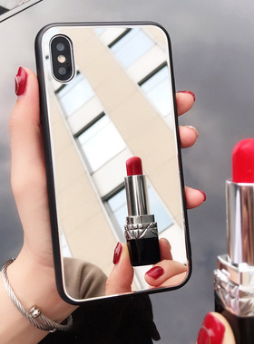 women makeup mirror case iphone x 7 8 plus 11 12 13 14 15 16 Pro max  cover glass