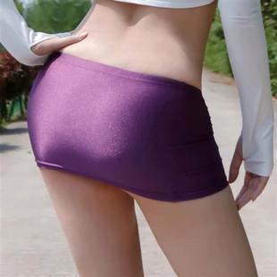 Short solid color buttock wrap skirt女修身短款纯色包臀半身裙