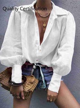 lusa suelta de manga larga Tops oto?o linterna manga camisas