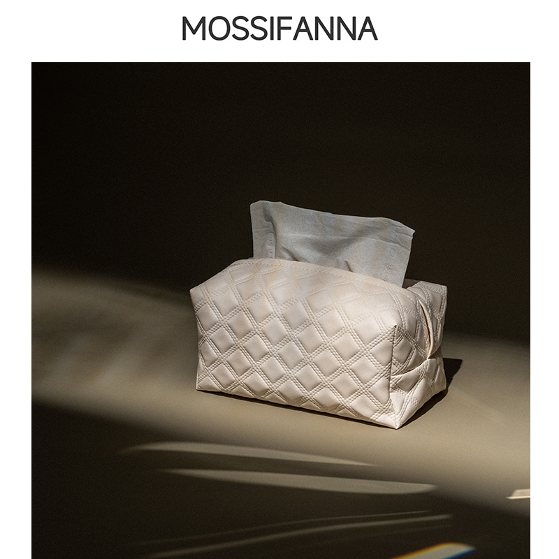 MF小香风菱格高级皮革纸巾盒